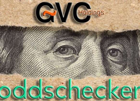 GVC en Oddschecker werken niet langer samen (bron: https://elements.envato.com/one-hundred-dollar-bill-behind-brown-craft-ripped--A8HBTDM)