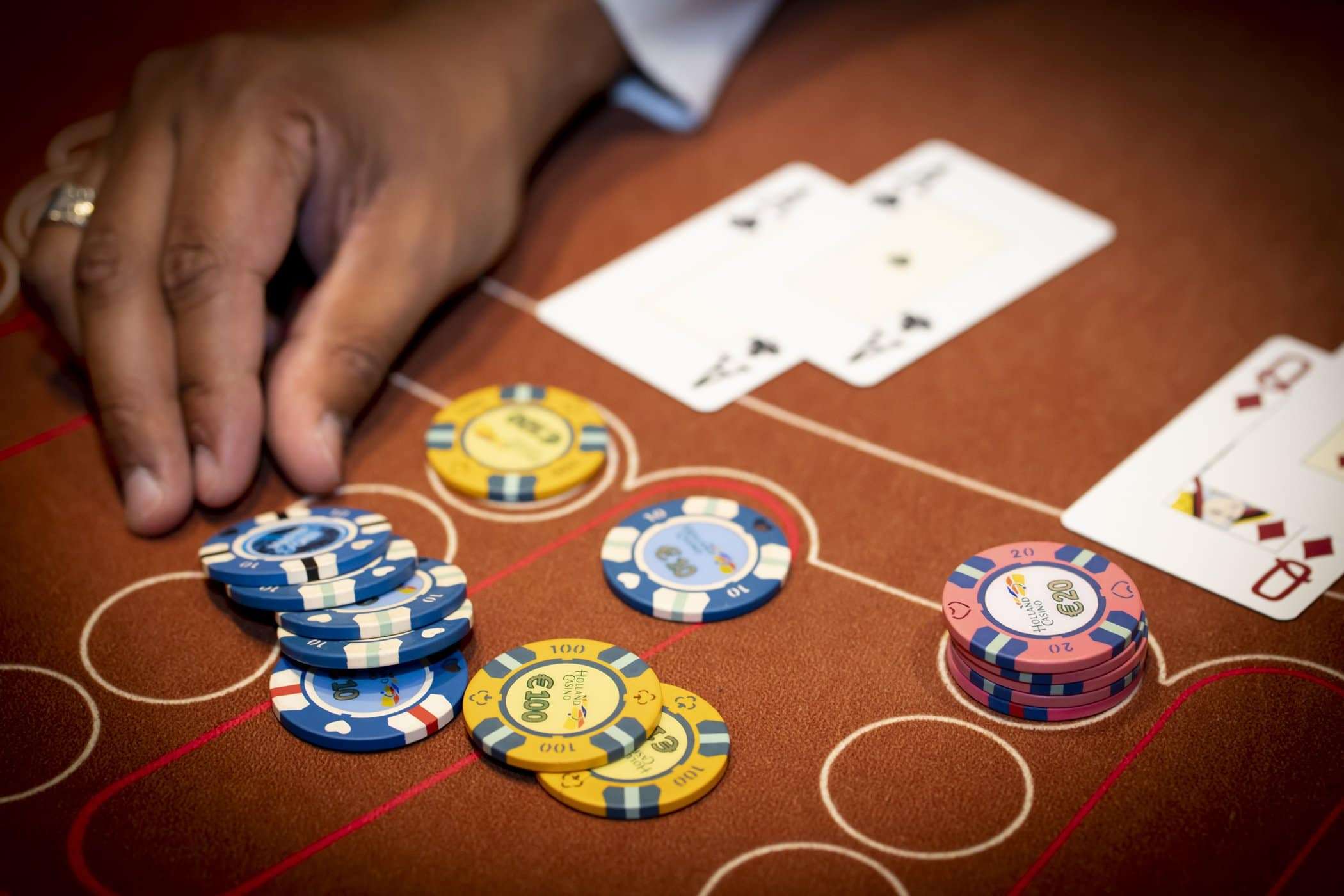 Holland Casino Blackjack AA split winst speler wint
