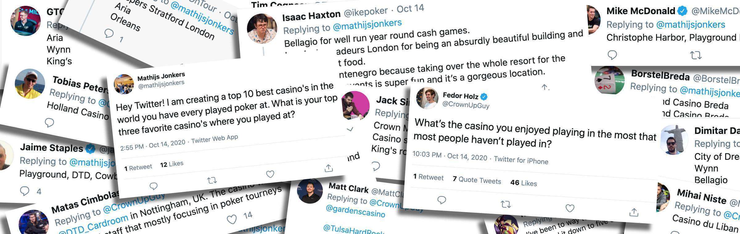 Twitter reageert: favoriete casino's om te pokeren