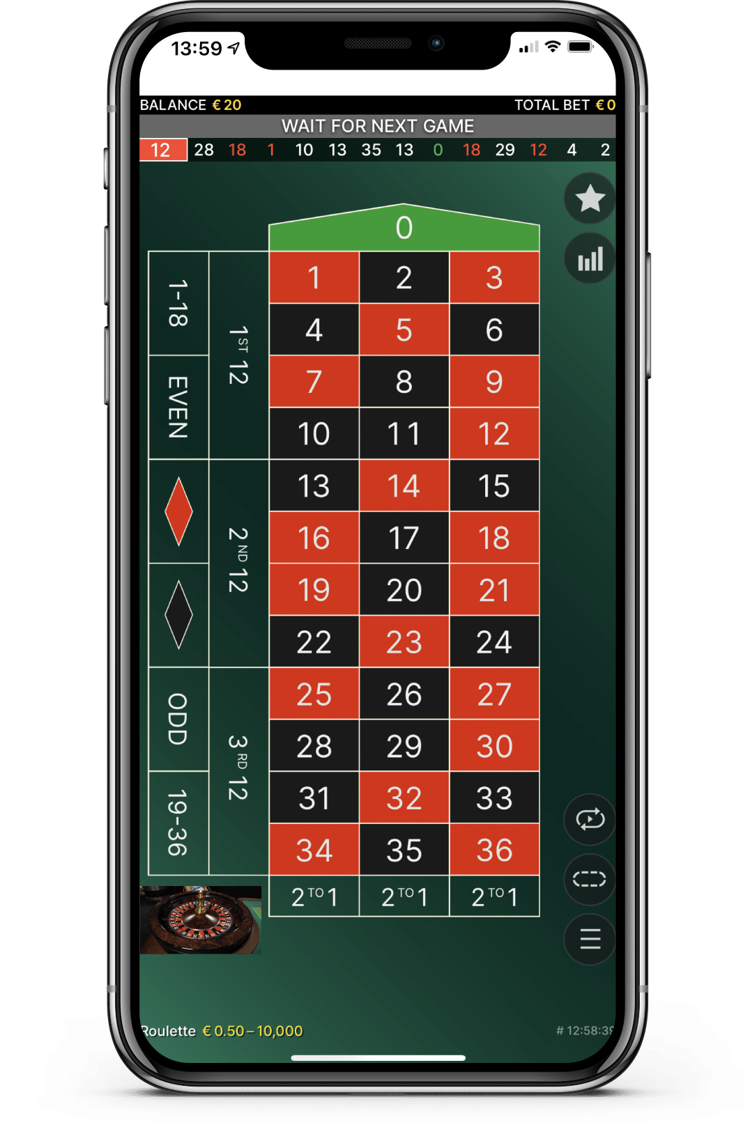 Live Roulette Stap 6 - wacht op de ronde