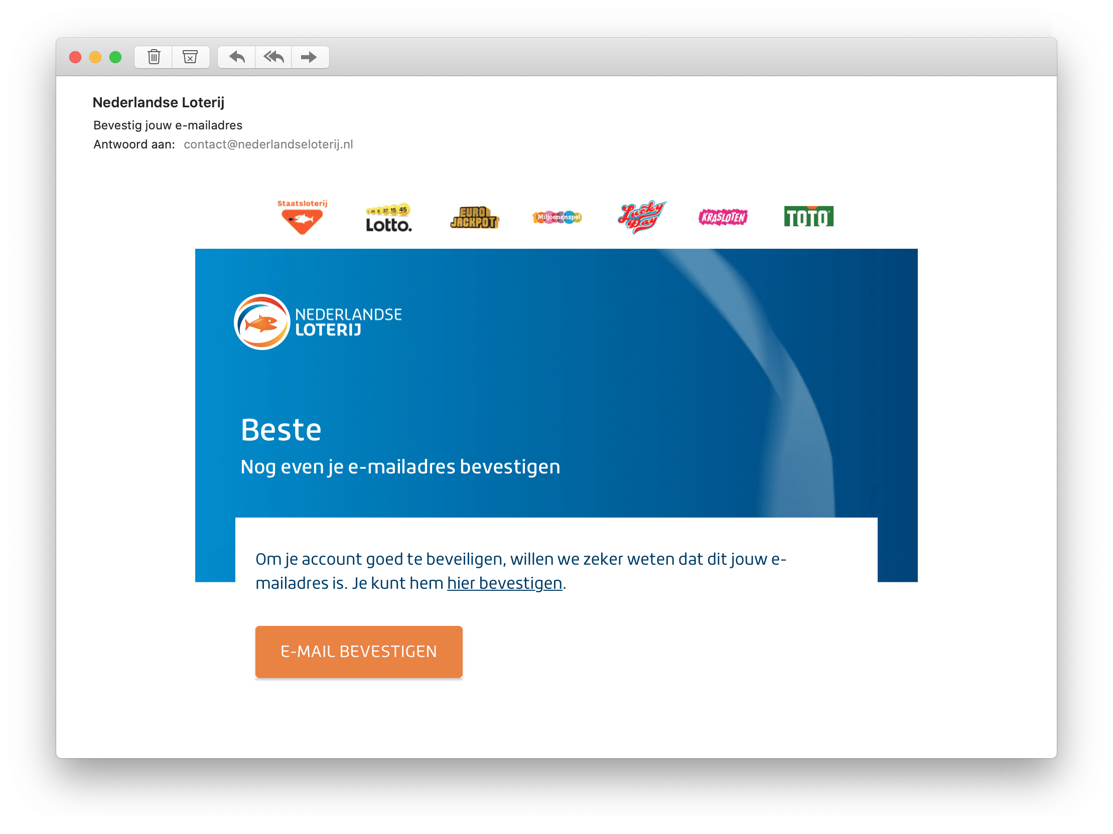 TOTO account aanmaken- stap 6 email verifieren