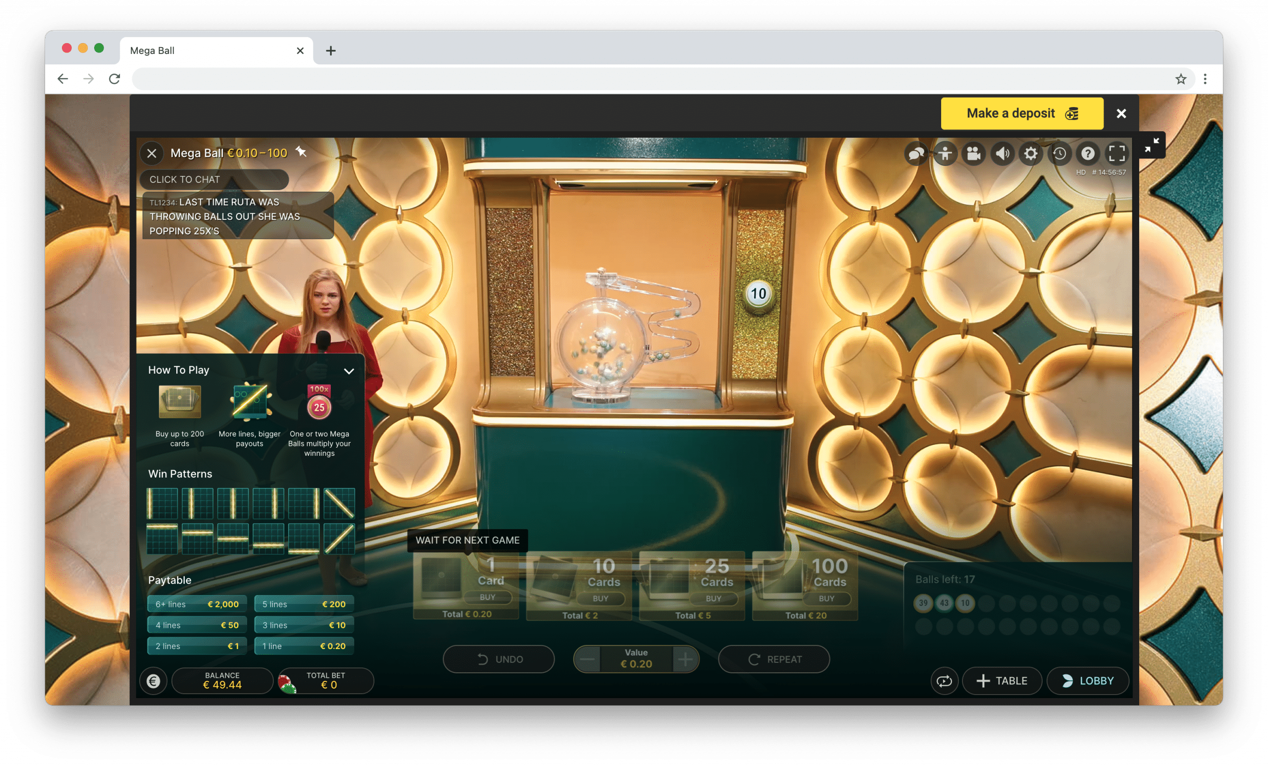 Wacht op het volgende Mega Ball spel