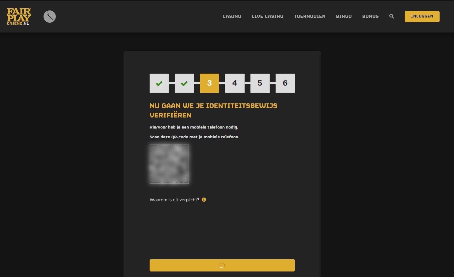 Stap 5 Verificatie identiteitsbewijs Fair Play Online