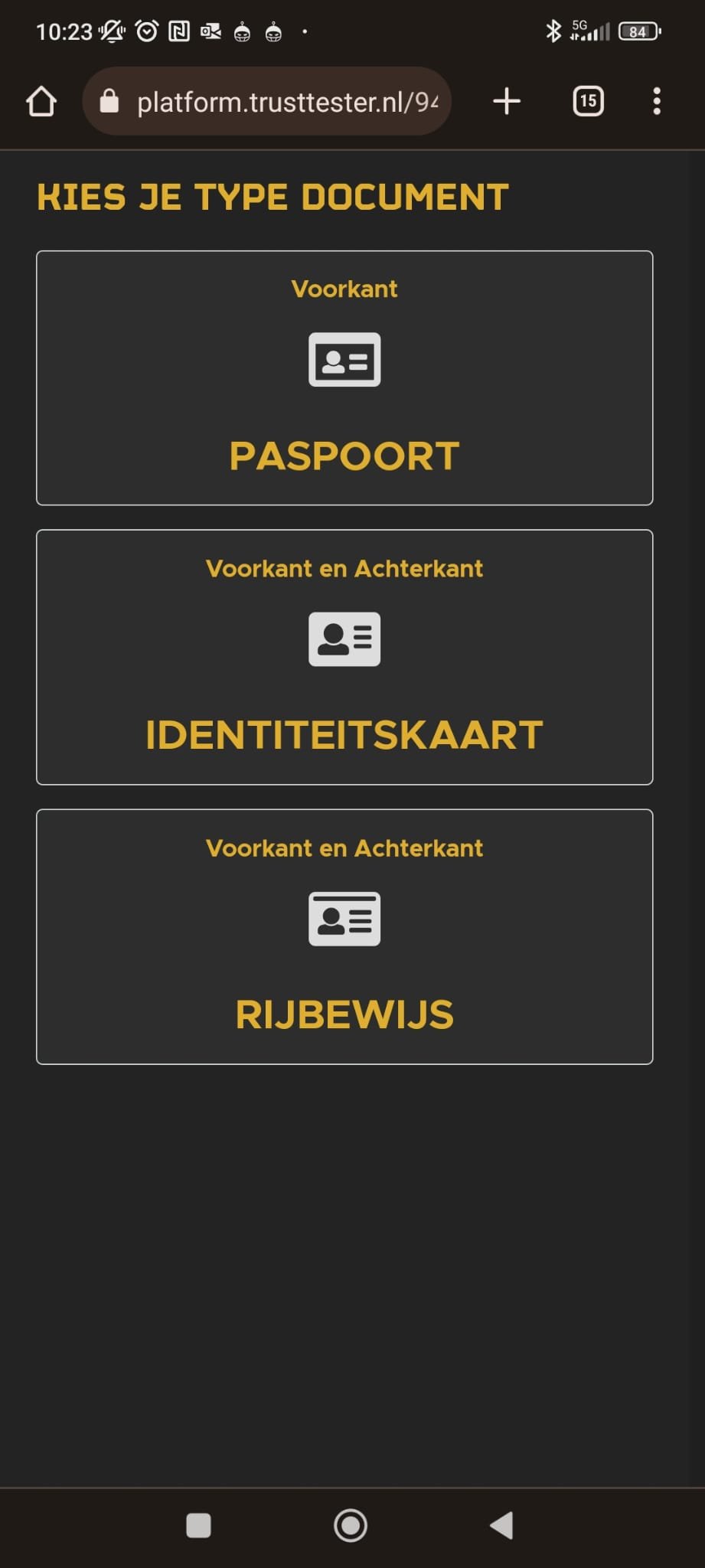 Stap 6 Identiteitsbewijs type Fair Play Online