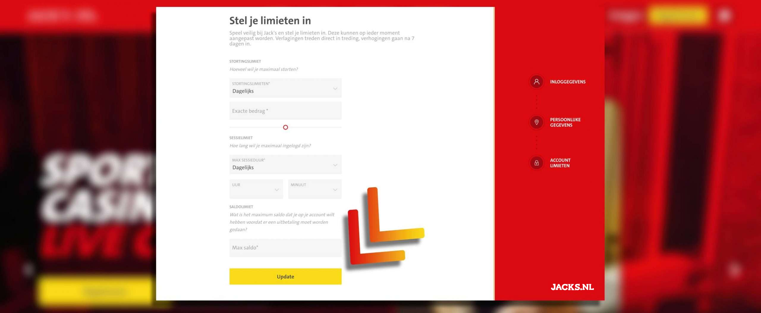 jacks review limieten instellen