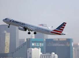 American Airlines vliegtuig Las Vegas McCarran Airport en het twedede vliegveld Las Vegas