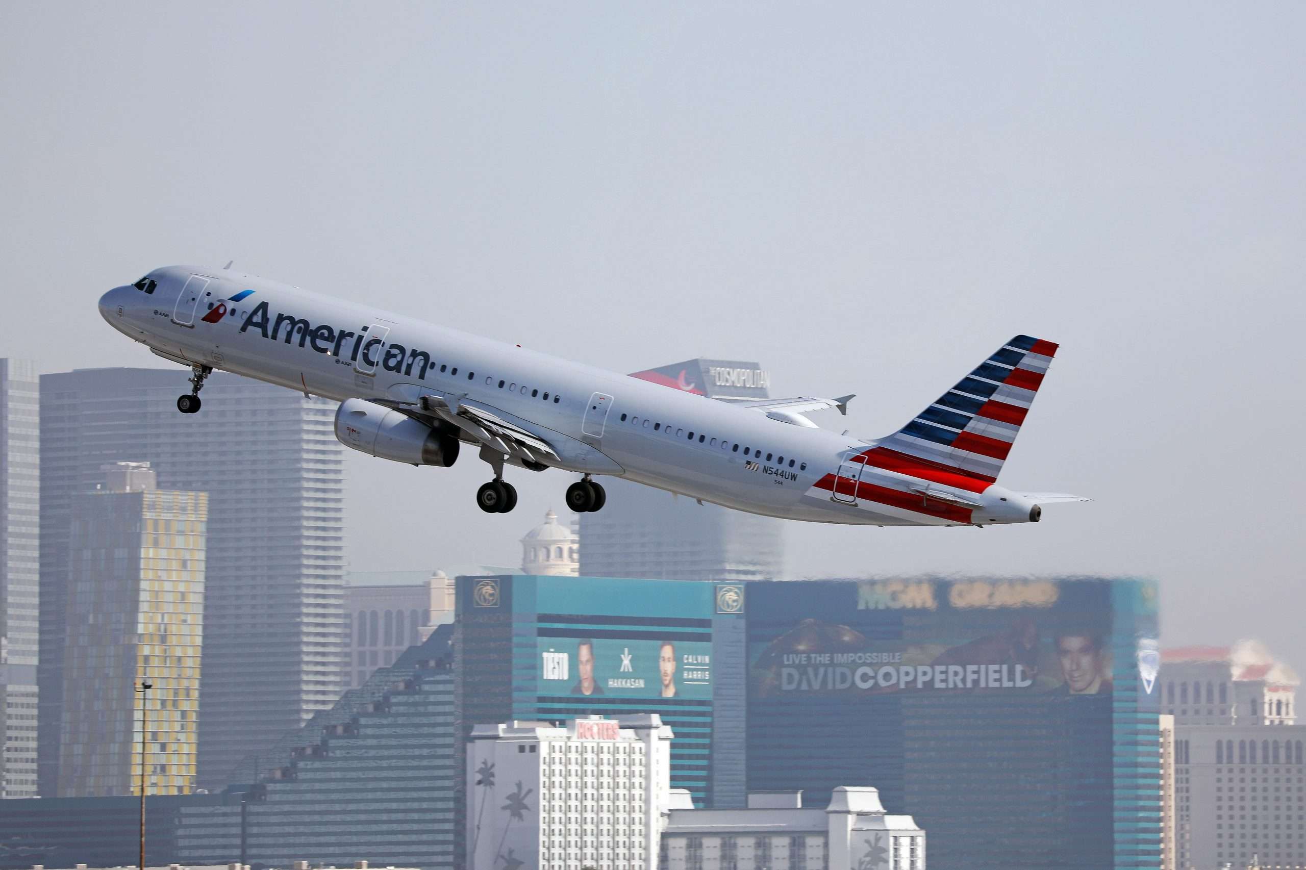 American Airlines vliegtuig Las Vegas McCarran Airport en het twedede vliegveld Las Vegas