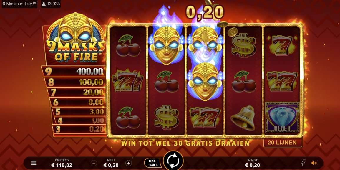 9 masks of fire gokkast