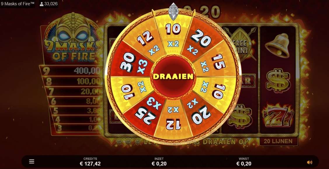 9 masks of fire online gokkast