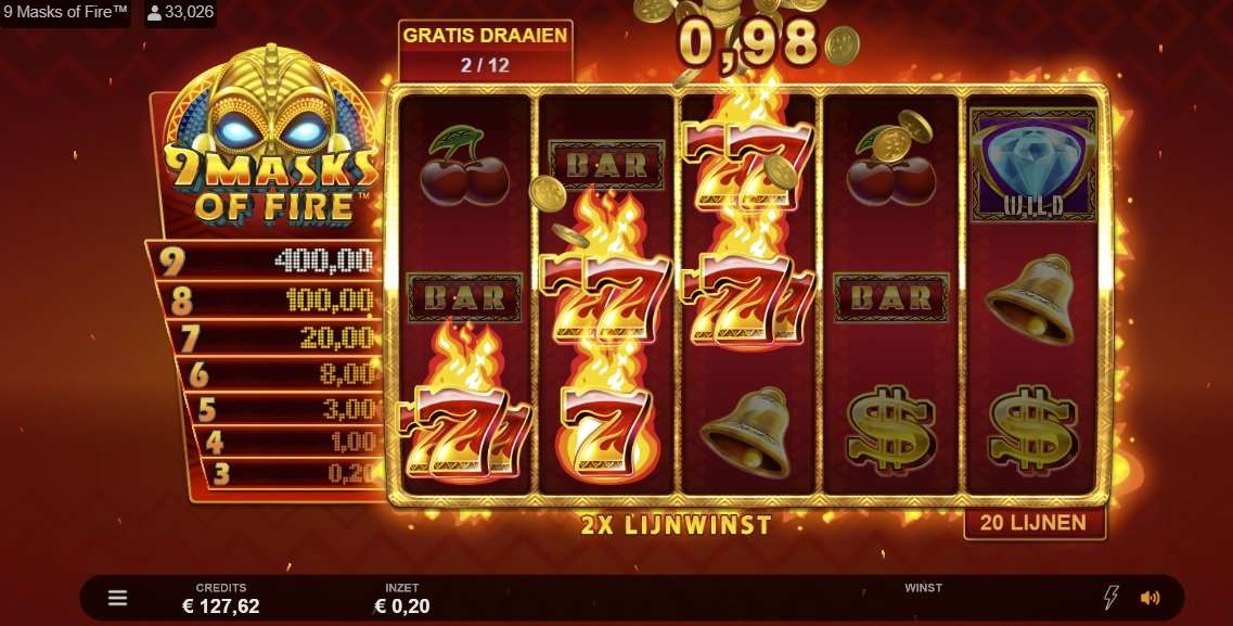 9 masks of fire online slot