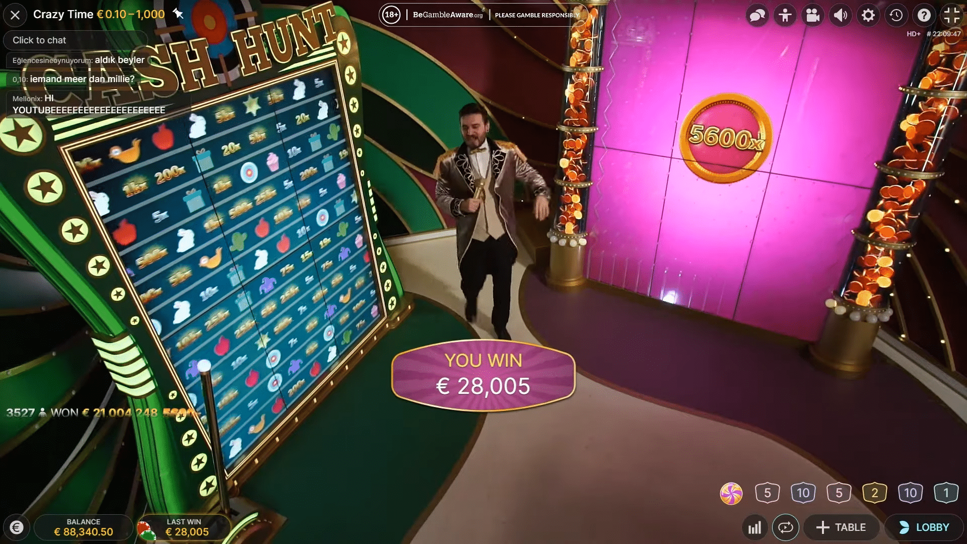 Crazy Time jackpot record