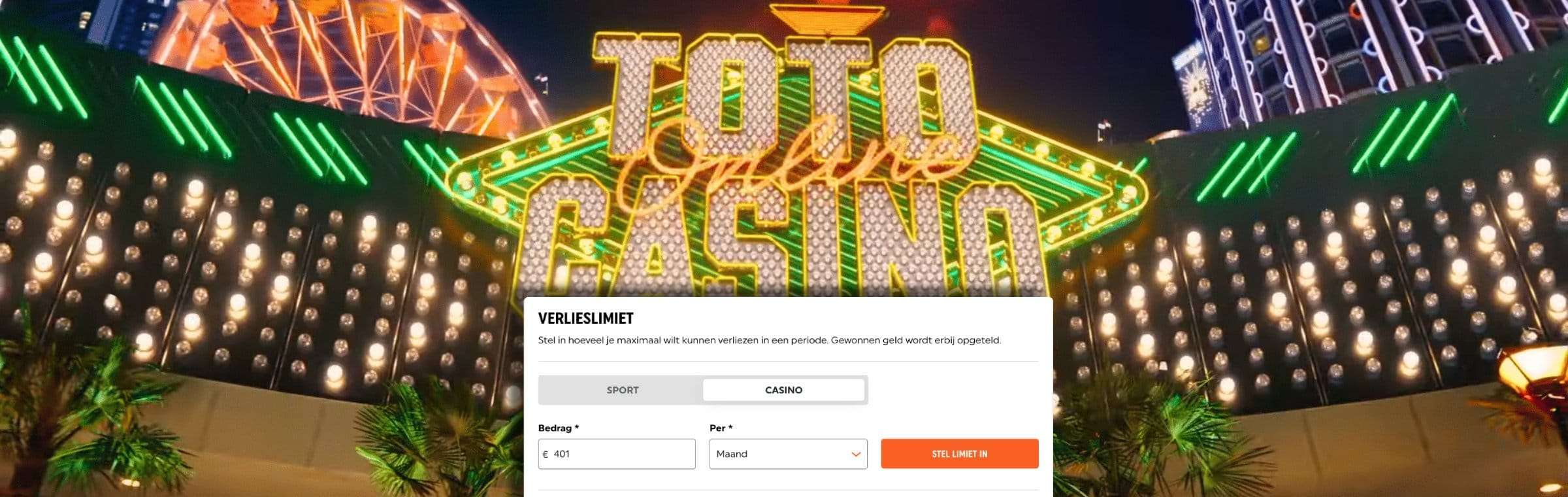 TOTO Casino verlieslimiet