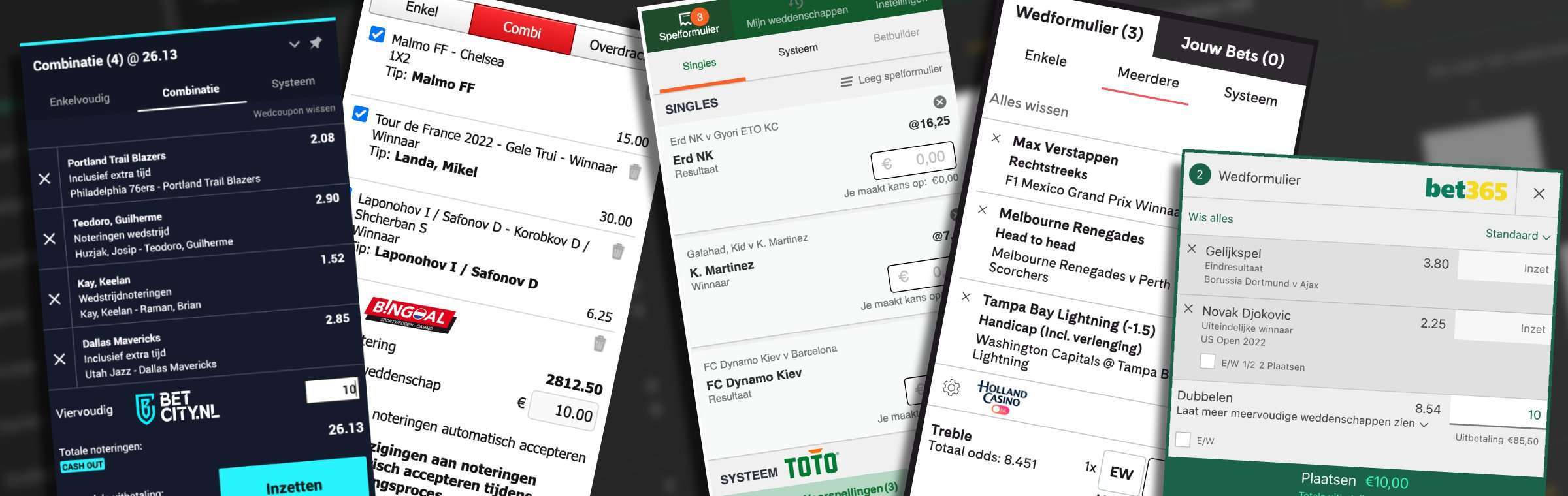 wedden op combinaties bij wedden op sport