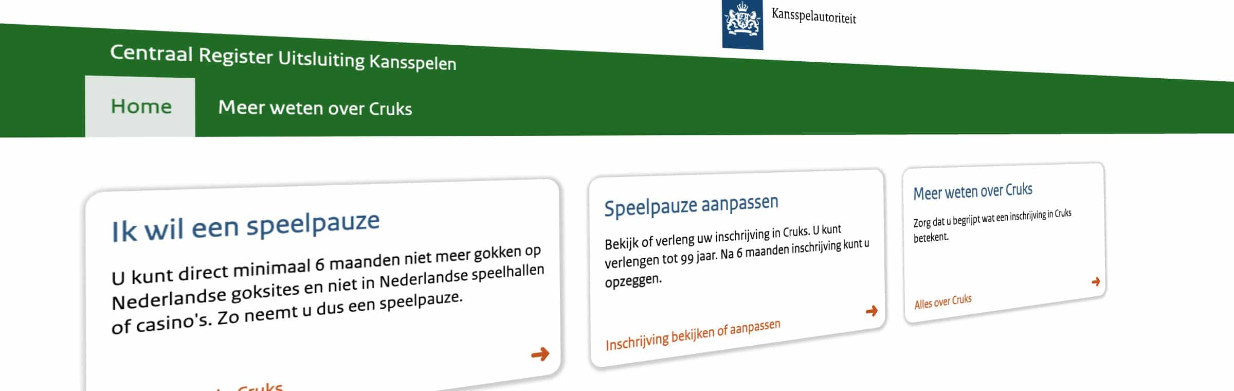 Cruks Centraal Register Uitsluiting Kansspelen 10.000