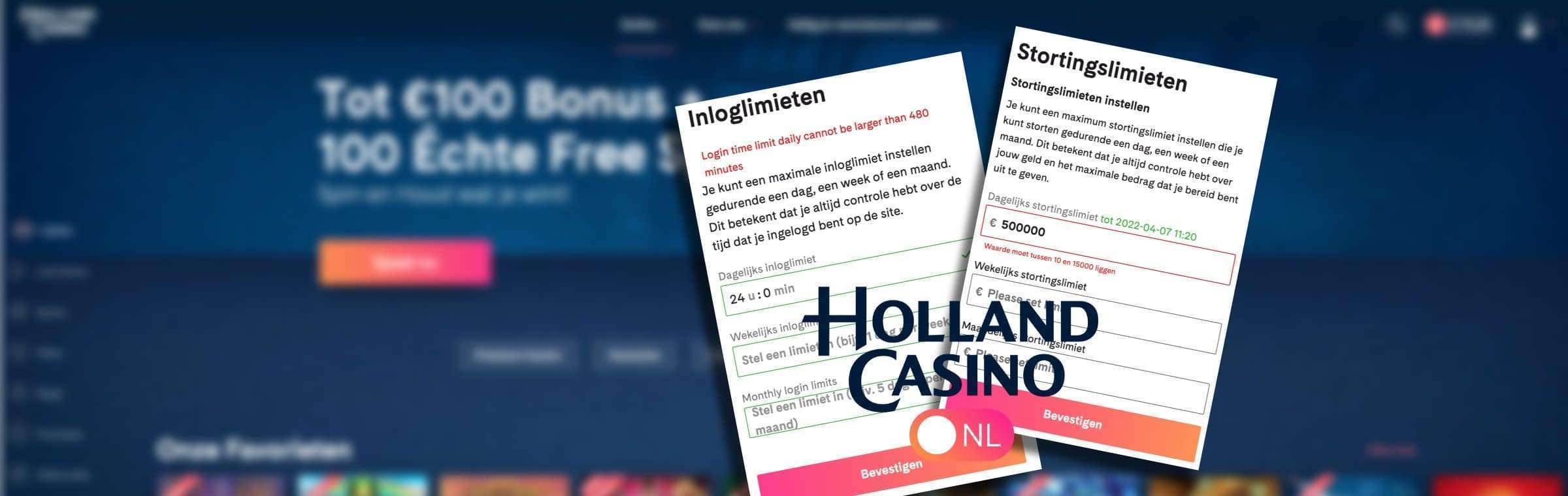 Holland Casino Online inloglimiet speellimiet stortingslimiet