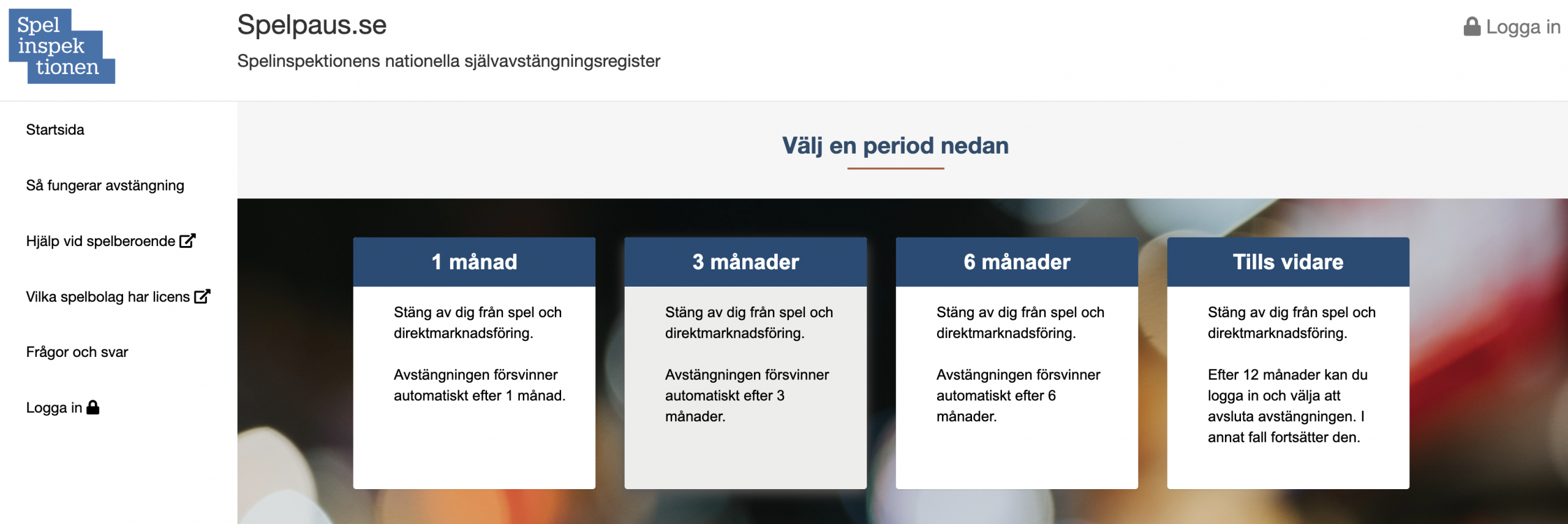 Spelpaus Spelinspetionen Zweden
