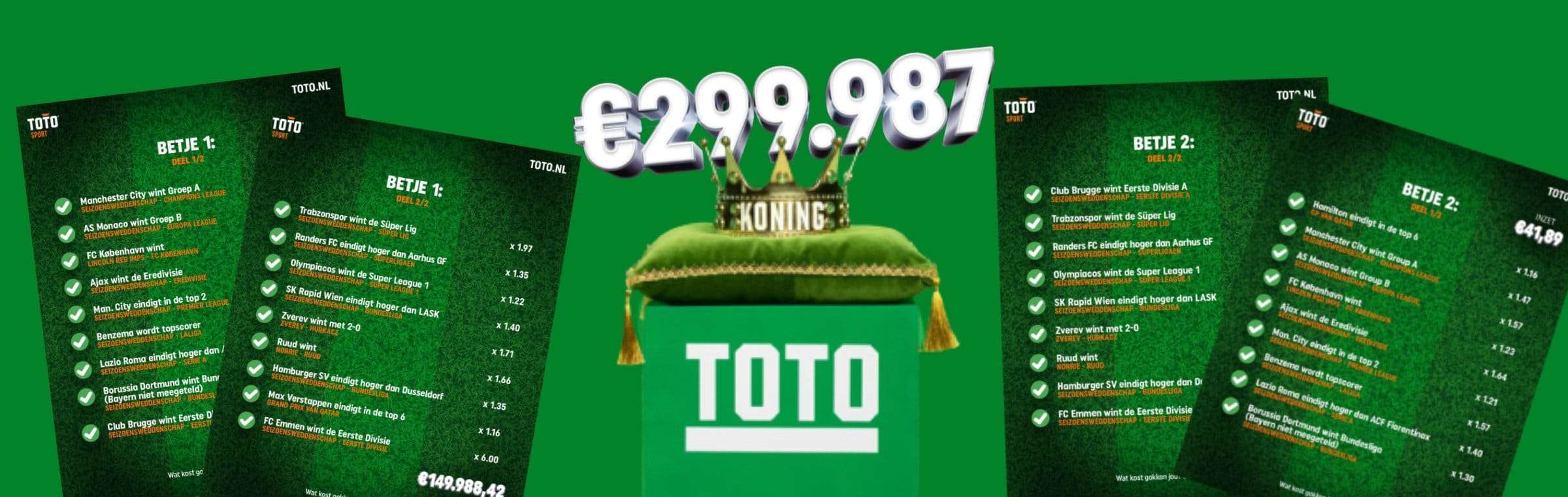 TOTO bizarre weddenschappen