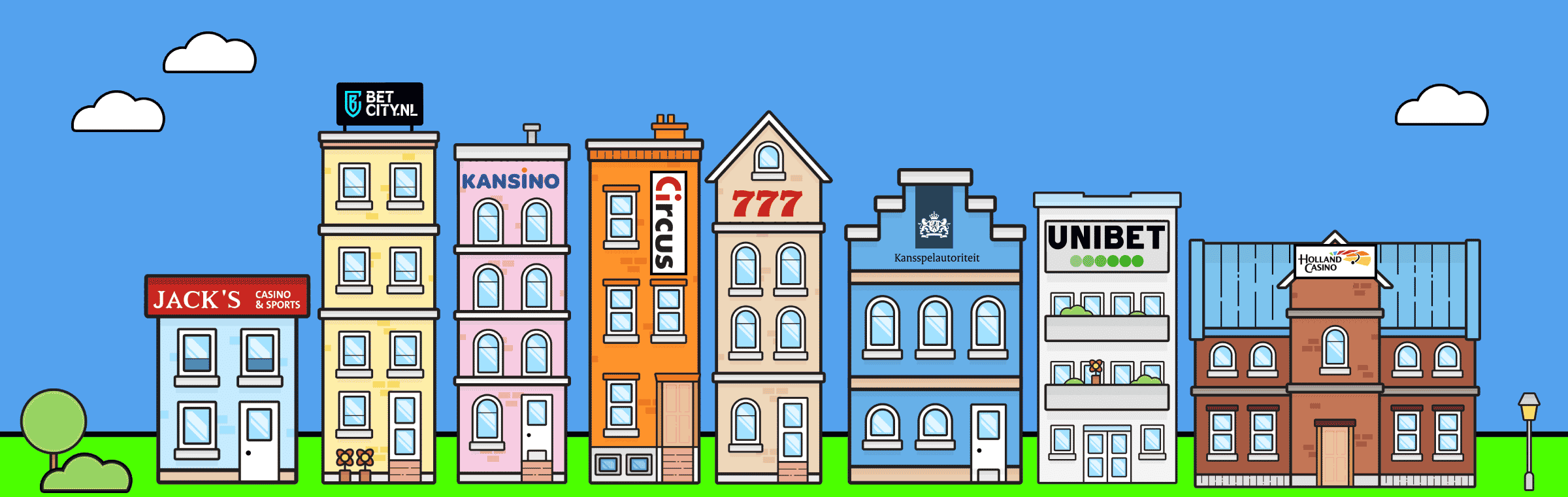 Online casino's in een straat via CasinoNieuws.nl PKI casino's