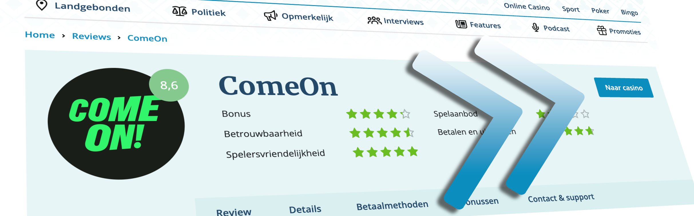 ComeOn sign-up screenshot via CasinoNieuws.nl