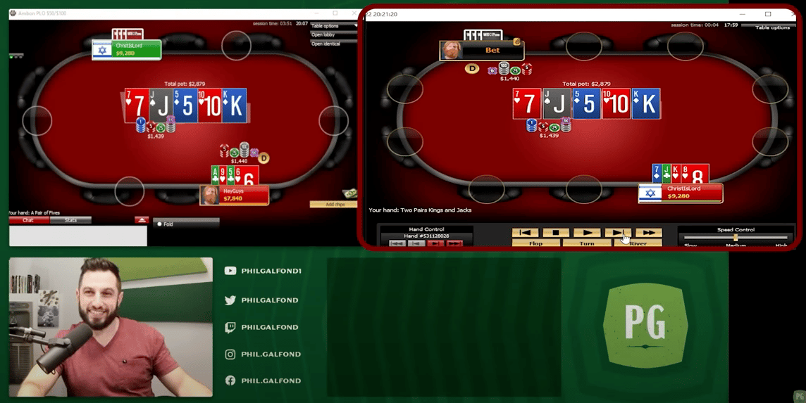 WSOP-dealer shotje vs Phil Galfond