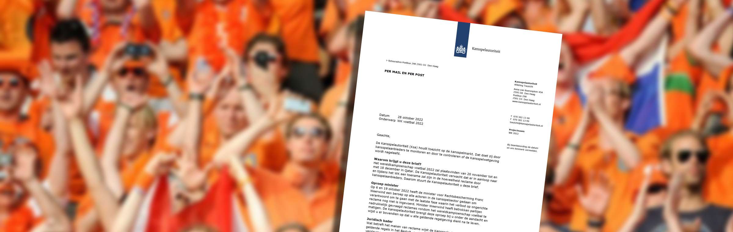 Kansspelautoriteit WK 2022 Ksa WK Kansspelautoriteit oranje wk voetbal