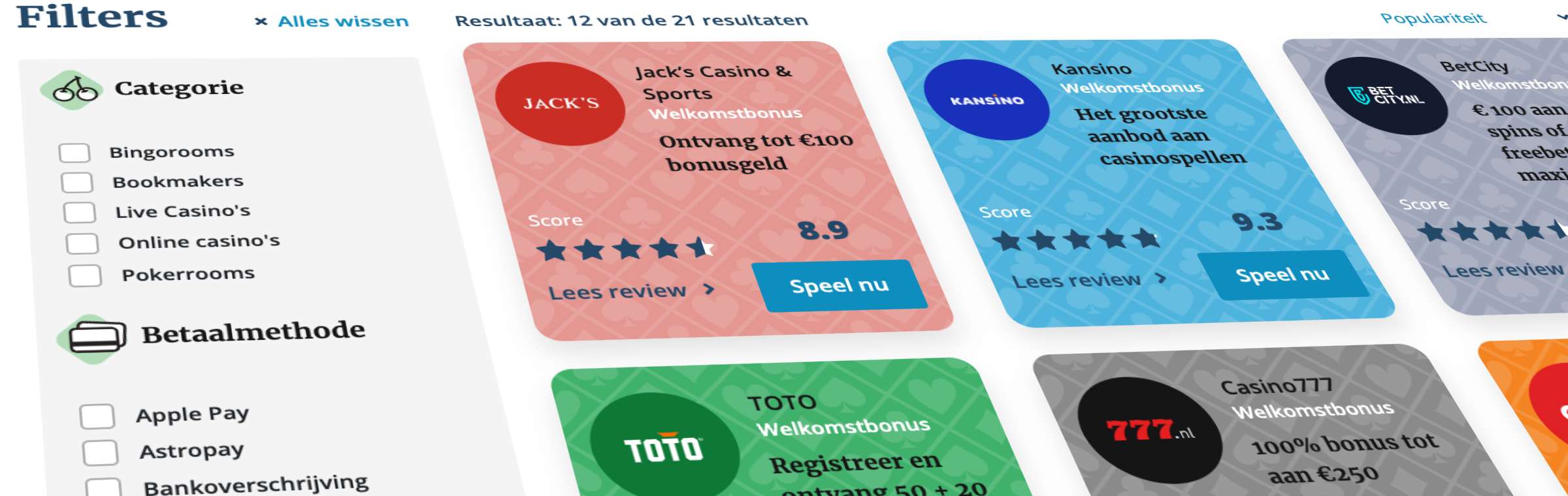 Goksites selecteren stap 3
