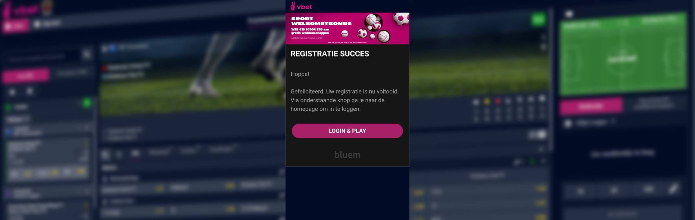 Vbet stap 5 registratie