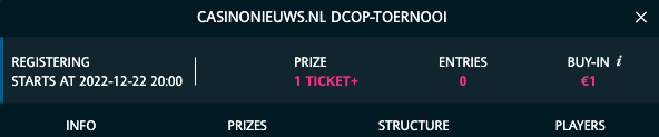 casinonieuws dcop-toernooi