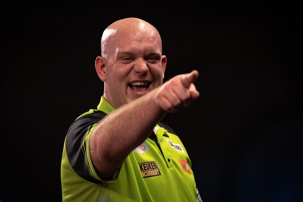 WK Darts 2023 Michael van Gerwen in de halve finale