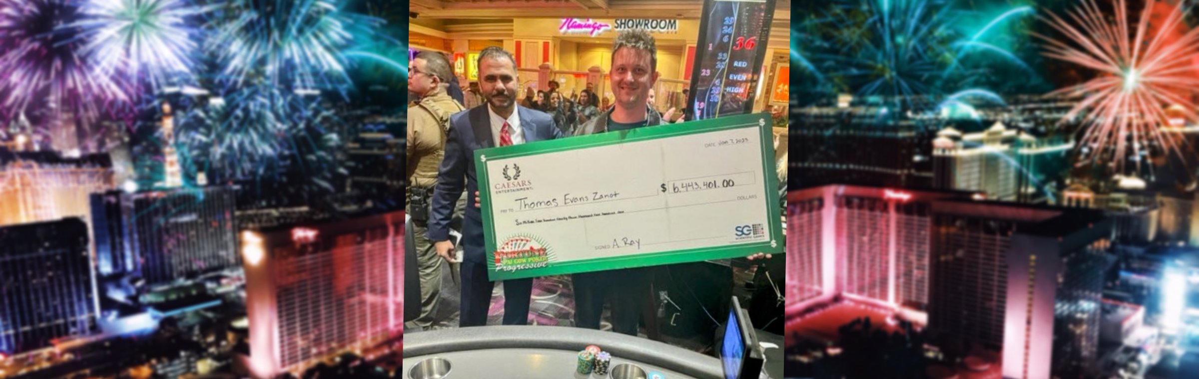 Pokerspeler Tom Zanot wint Pai Gow Jackpot in Flamingo, Las Vegas