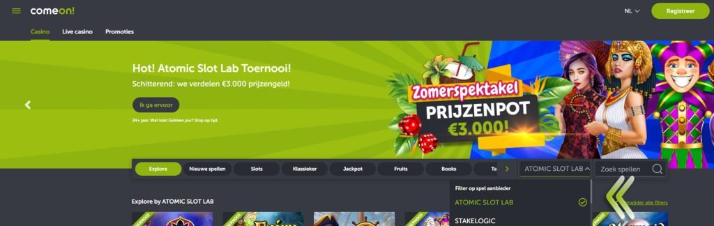 Atomic Slot Lab Toernooi bij ComeOn