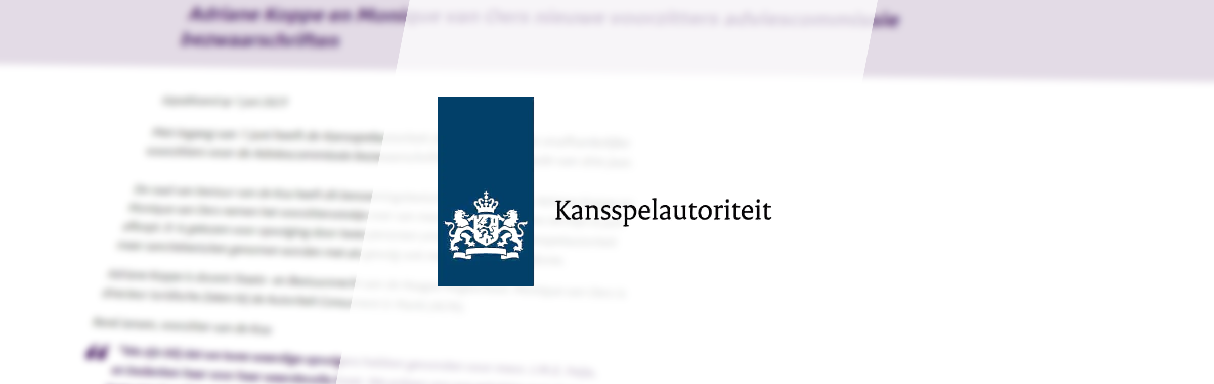 Kansspelautoriteit Koppe Van Oers