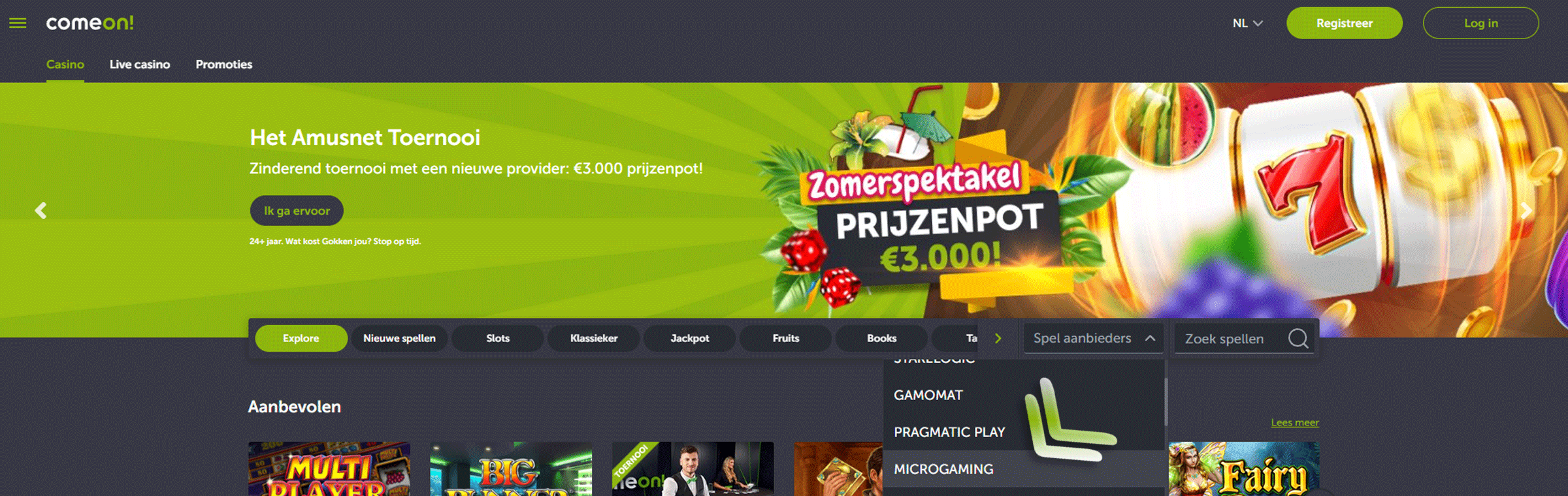Zoeken-op-provider-bij-ComeOn