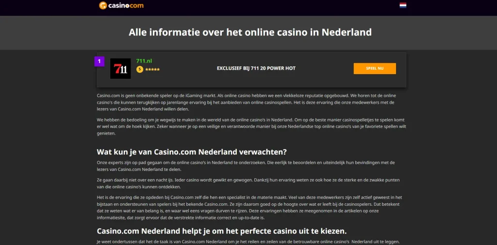 Casino.com affiliate Nederland