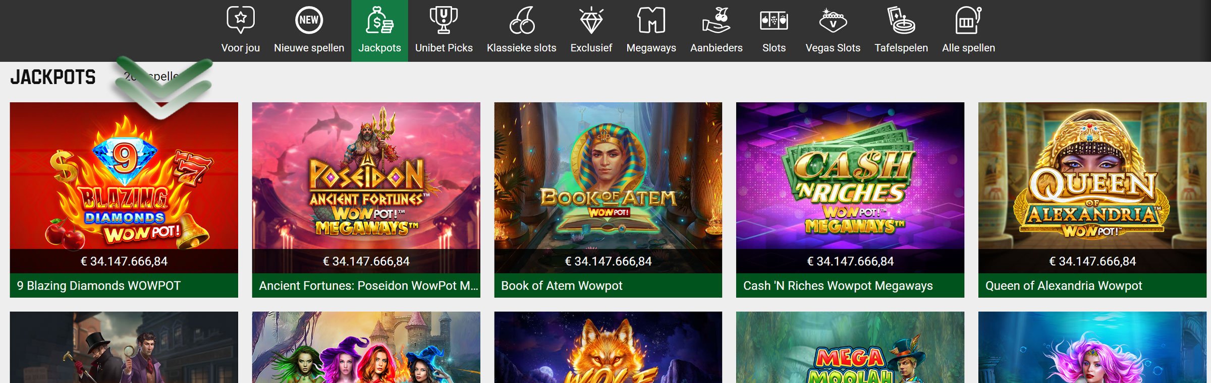 Jackpot spel openen