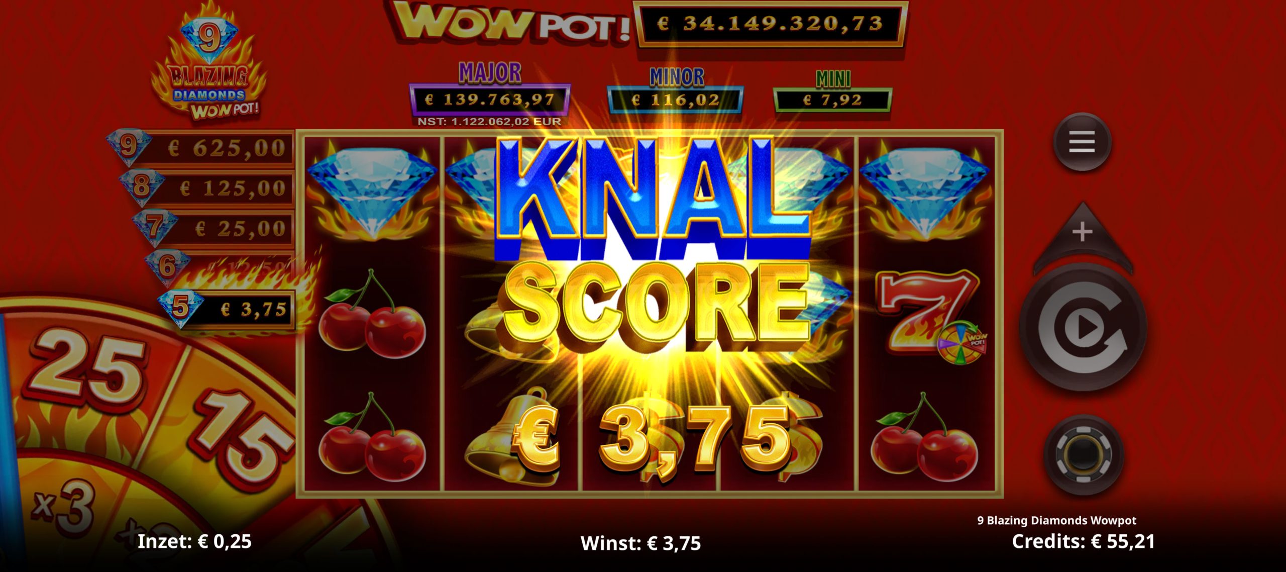 Speel het jackpot spel (KNAL SCORE)
