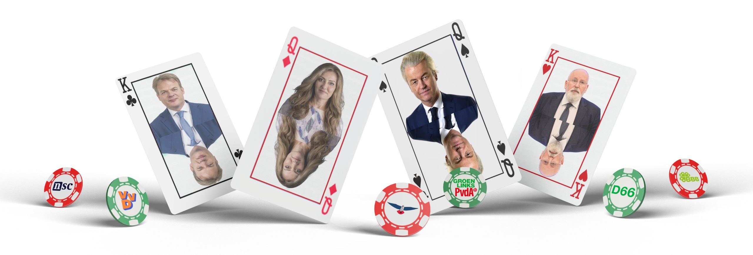 PVV Verkiezingen politieke partijen kaarten mockup chips 2023