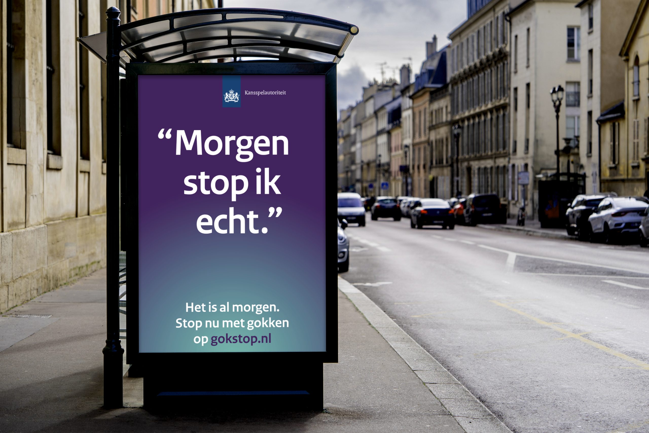 Morgen stop ik echt gokstop Kansspelautoriteit Cruks DOOH campagne pilot