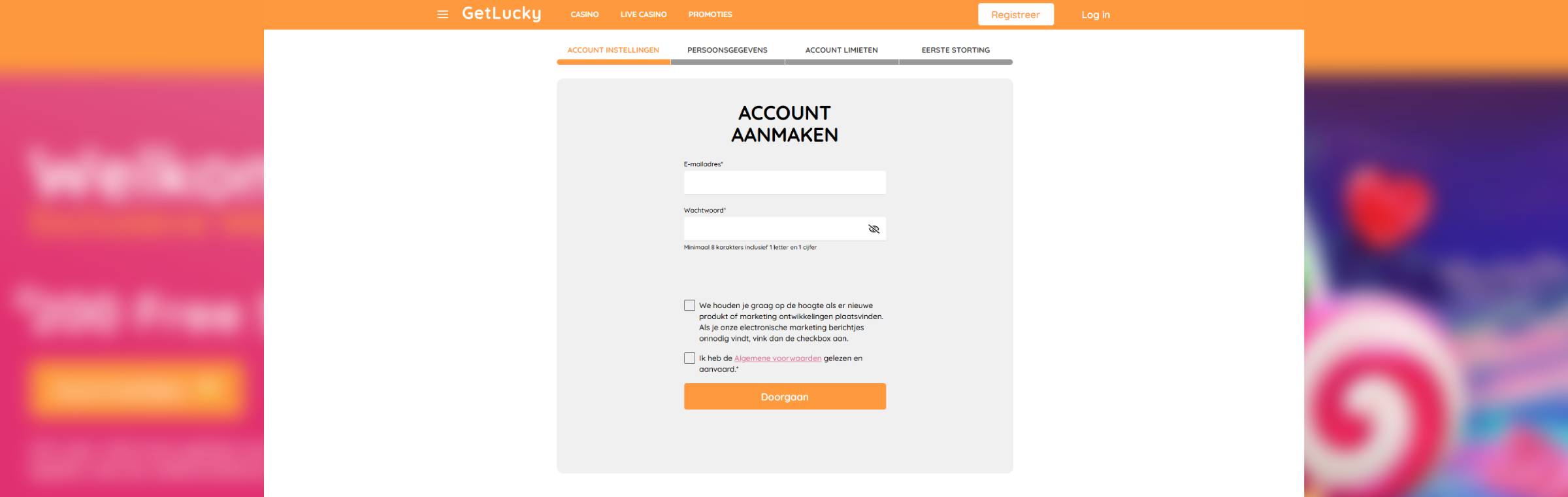 registratie getlucky