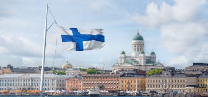 Finland flag on boat