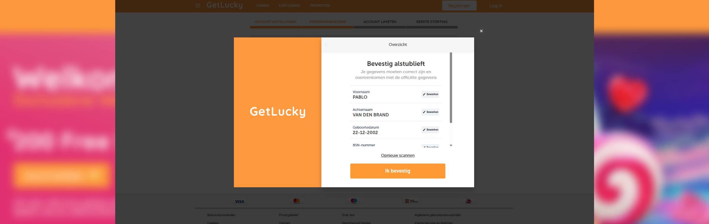 registratie getlucky