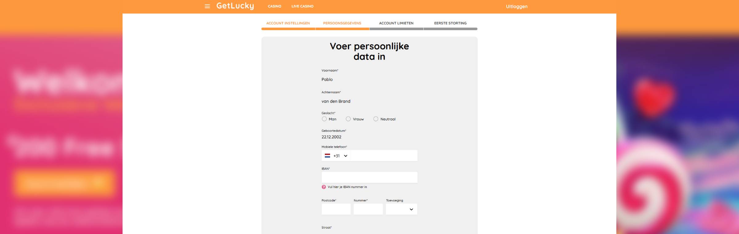 registratie getlucky