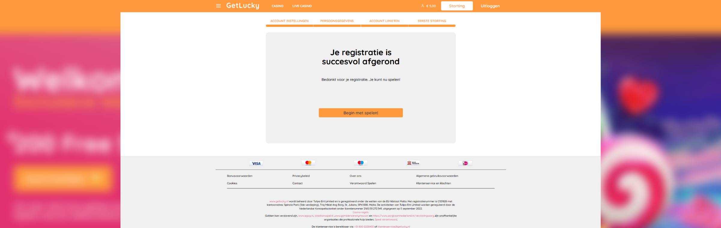 registratie getlucky
