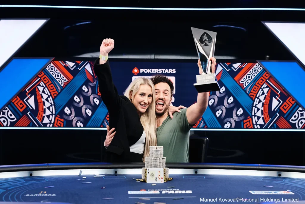 Mateusz Moolhuizen en verloofde Dehlia de Jong tijdens de FPS Main Event in EPT Parijs