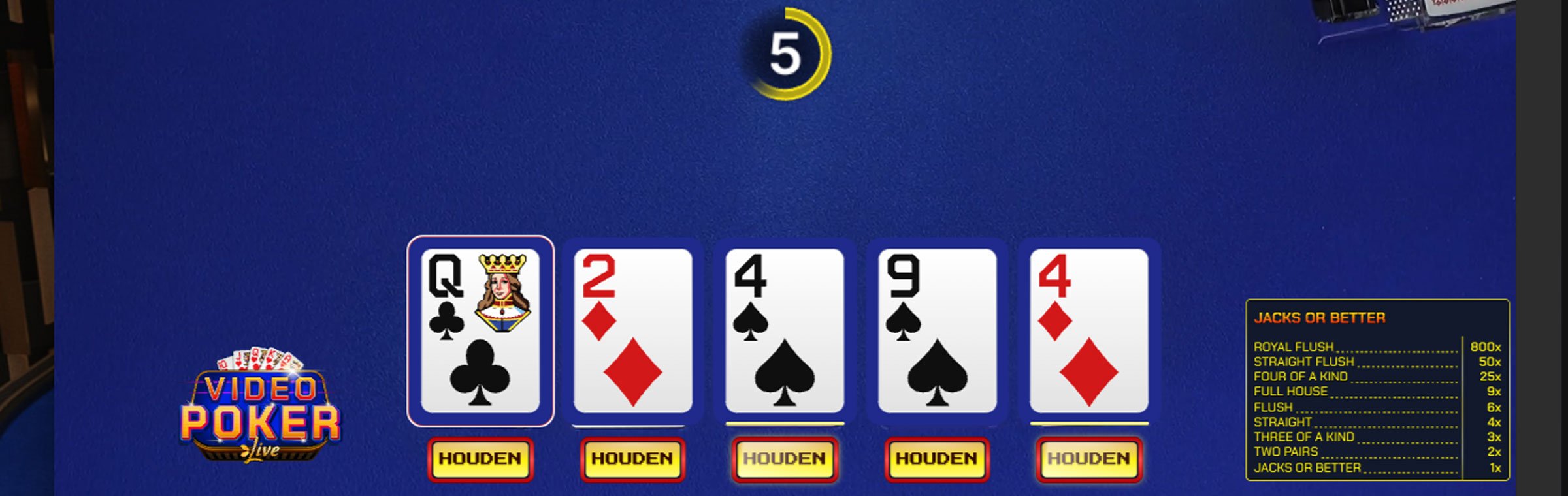 Video-Poker-Live-kaarten-houden
