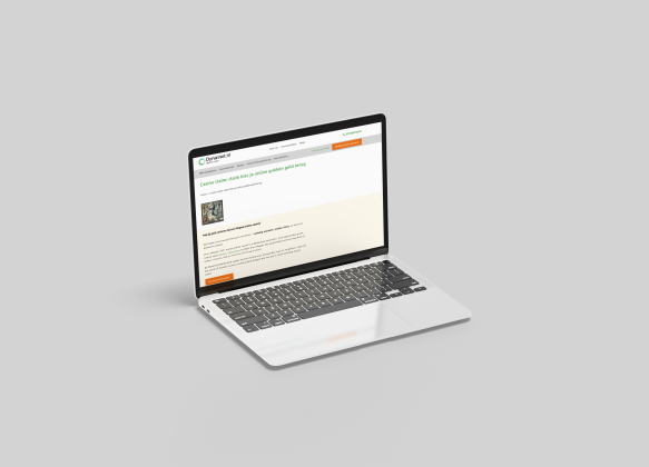 Laptop met de website van Dynamiet Nederland