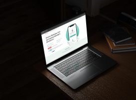Mockup van BetBlocker op een laptop