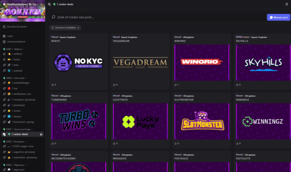 Illegale online casino's gepromoot in Discord-servers
