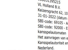 Strazzer vergunning VL Holland BV