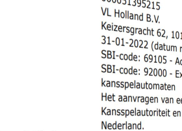 Strazzer vergunning VL Holland BV